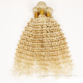 613# human hair,Blonde Curly Human Hair Extensions,Jerry Curl 613 blonde hair